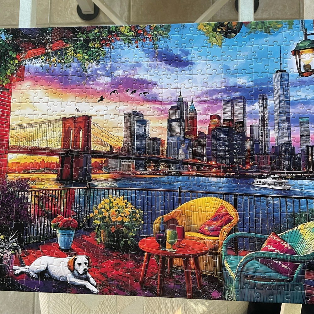 City view 500 pieces with puzzle with letters on back